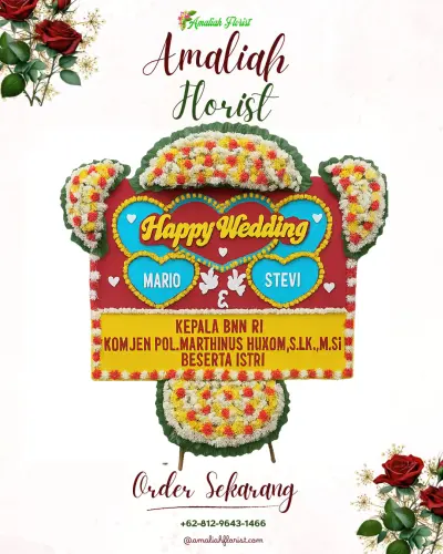 Karangan Papan Bunga Pernikahan di Cibunian